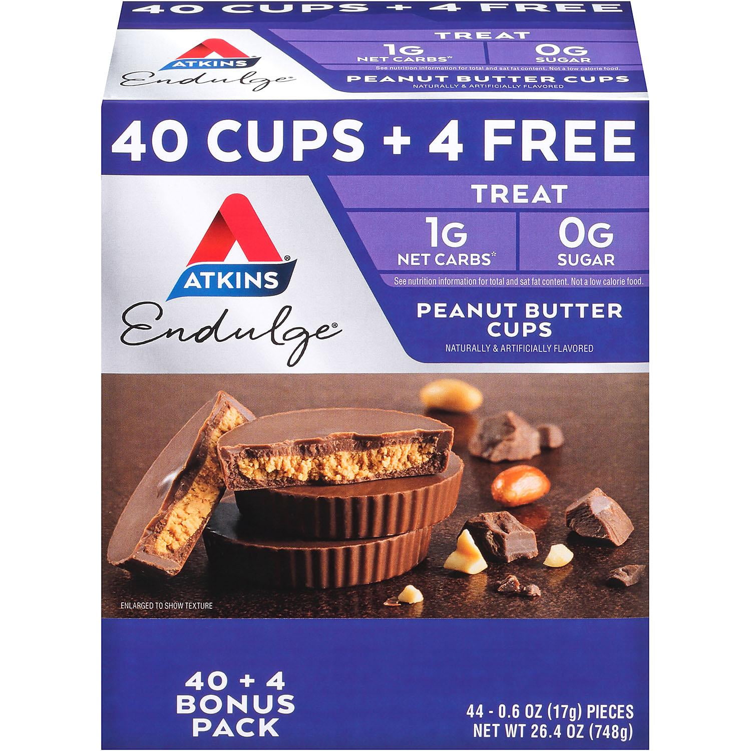 The Atkins Endulge Peanut Butter Cups Pack, Keto Friendly (44 ct.)