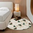 thumbnail image 2 of Round Rug 4Ft Washable Non-Slip, Christmas Circle Area Rugs for Living Room Bedroom, Winter Pine Tree Gold White Xmas Snowflakes Indoor Floor Mats Carpet Runner for Home Decor Aesthetic, 2 of 8