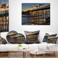 thumbnail image 4 of Designart Pacific Ocean Sunset Oceanside Pier - Modern Seascape Throw Pillow - 12x20, 4 of 5