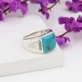 thumbnail image 2 of Earth Gems Jewelry Turquoise Gemstone Ring Sterling Silver Statement Jewelry for Men, 2 of 2