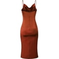 thumbnail image 4 of GHSDFBB Robe Satinée Sans Manches à Bretelles Spaghetti pour Femmes Cocktail Plage Soirée Col Bénitier à Pois Léopard Midi, 4 of 5