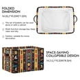 thumbnail image 2 of Yayeee Canvas Storage Basket with Handles for Shelves Fabric Bins Closet Organizer, Orange Geometric, 2 of 8
