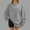 Gray, variant on HOMBOM Pullover Sweatshirt for Women Winter Beige Crew Neck Plain Lightweight Slit Hem Long Sleeve Womens Tops