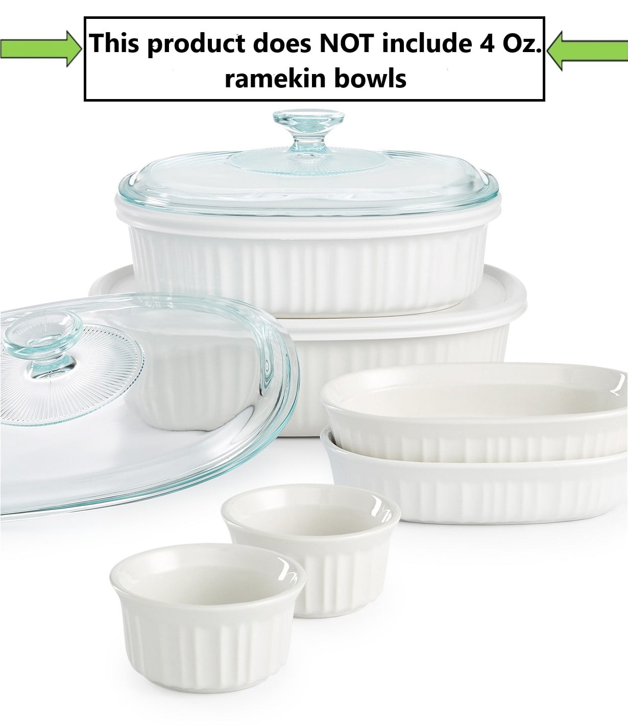 Corningware 8Piece Dishwasher Safe Bakeware Set, Can be Stored in