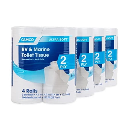 Camco RV Bathroom Toilet Tissue - 16 rolls | Septic and sewer safe ...