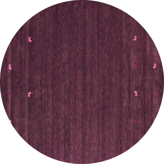 Ahgly Company Indoor Round Abstract Pink Contemporary Area Rugs, 3' Round