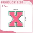 thumbnail image 2 of Uxcell 2 Pcs Chenille Letter Patches, 3.1" Sew on Letter X Iron on Patches Green Glitter Edged Alphabet Embroidered Appliques for Clothes Bags Hats DIY Supplies, Rose Red, 2 of 5