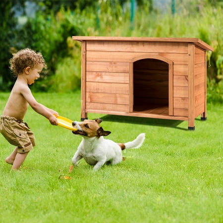 Wood Dog House Pet Shelter Large Kennel Weather Resistant Home Outdoor