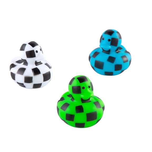 Checkerboard Rubber Ducks 12 Pieces