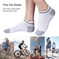 thumbnail image 2 of 4 Pairs Men's Cotton Toe Socks Five Finger Socks Low Cut Athletic Socks for Running, 2 of 4
