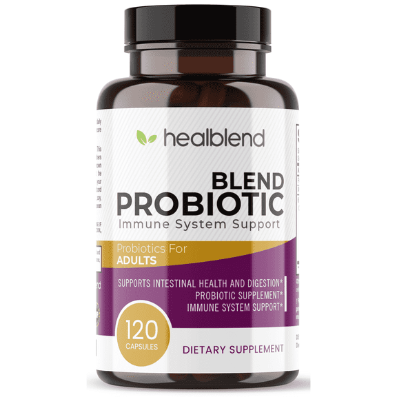 Healblend Blend Probiotic Supplement 750 Million CFU - 6 Strains Probiotics, Supports Immune, Digestive & Gut Health for Women & Men 120 - Capsules