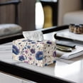 thumbnail image 5 of Psesaysky Tissue Box Holder - Rectangle PU Leather Tissues Cube Box Cover Waterproof -Purple Poppy Flower Decorative Car Facial Tissue Holder on Table and Barthroom, 5 of 7