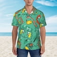 thumbnail image 2 of Balery Funny Animals in Jungle Camisas hawaianas de manga corta para hombre, camisas playeras de corte holgado, camisas de vacaciones con botones,XX-Large, 2 of 7