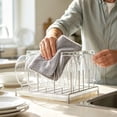 thumbnail image 6 of Bamboo Charcoal Fiber Cleaning Cloths, 7.9 In, 1 Piece Reusable Dish Rags for Kitchen, Dishwashing and Countertops, Grey, Absorbent Washable Cleaning Towels, 6 of 7