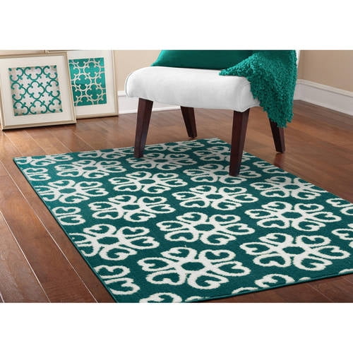Mainstays Hearts Medallion Orange White 7 6 X9 Indoor Area Rug
