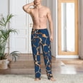 thumbnail image 2 of Gukieu Giraffe Skin Print Men's Home Trousers, Elastic Drawstring Home Pajamas Clothing Suitable for Adult Men-Medium, 2 of 6
