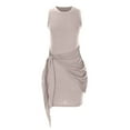 thumbnail image 4 of Cameland Robe d'Été Sans Manches à Bretelles Plissées Col Rond Irrégulier pour Femmes, 4 of 5