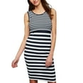 thumbnail image 2 of Daqian Maternity Dresses Women Mom Pregnant Nursing Baby Vest Striped Sleeveless Dress Clothes Plus Size Maternity Clothes on Navy M(M), 2 of 9