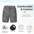 thumbnail image 3 of Lsque Airplane Routes Around The World Pattern Mens Swim Trunks- Bathing Suit Compression Liner - Beach Swim Shorts Swimwear - (S-3XL) - Stretch Quick Dry-Medium, 3 of 6