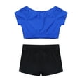 thumbnail image 4 of Alvivi Kids Girls Two-Piece Ballet Dance Gymnastics Leotard Sports Outfits Tank Top with Shorts Set Blue 5-6, 4 of 7