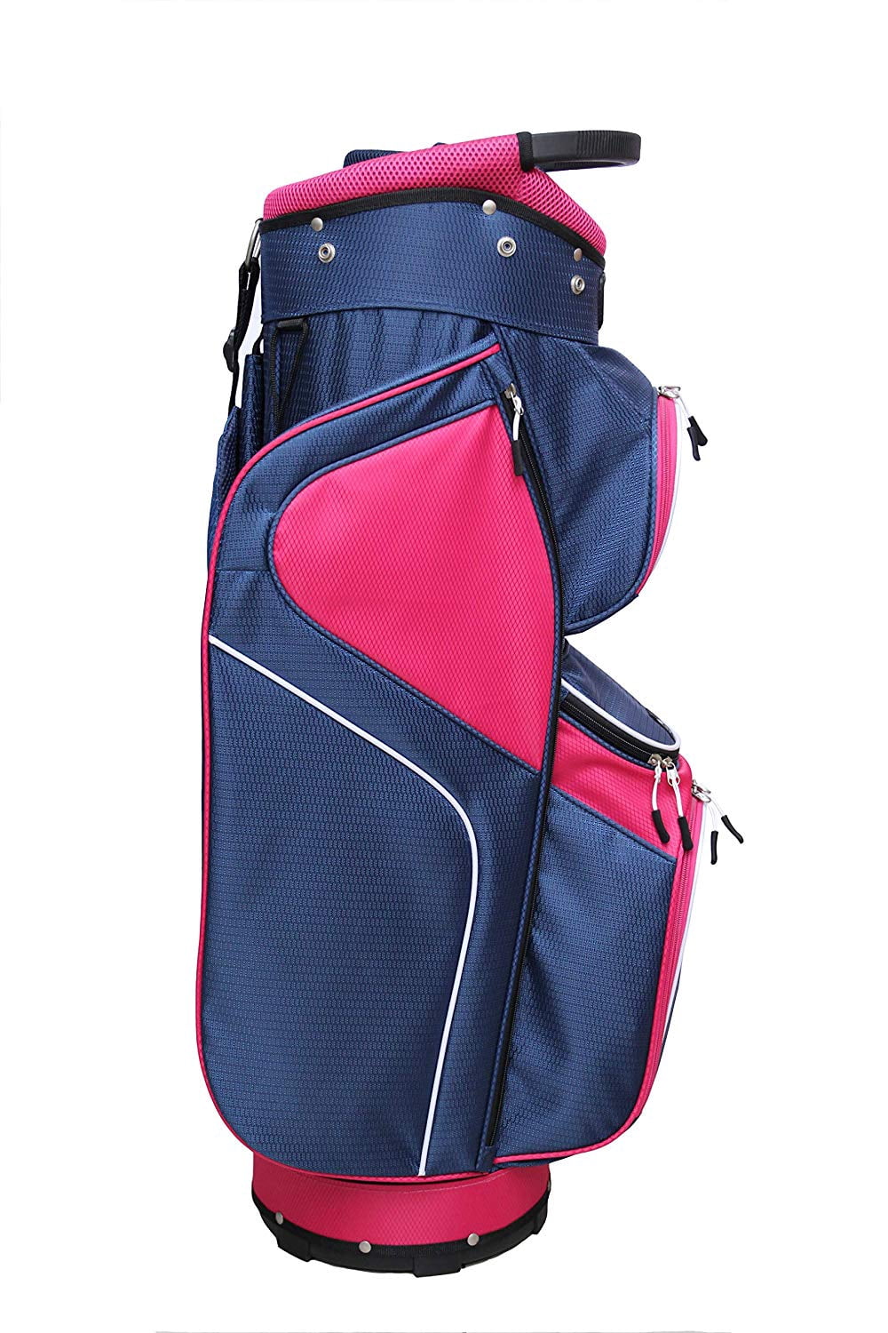 Majek Ladies Navy Blue Pink Golf Bag 9 inch 14-way Friendly Separator Top