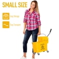 thumbnail image 4 of Yellow 5-Gallon Mop Bucket with Wringer & Wheels - Compact Cleaning Solution for Home & Small Spaces - Durable Plastic & Steel Design, 4 of 7