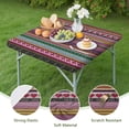 thumbnail image 4 of Purple Boho Tribal Stripes and Hearts Pattern Square Fitted Tablecloth with Elastic Edge,Square Table Cover,Washable Elastic Table Cover for Home Kitchen Party Decor 34"x34", 4 of 6