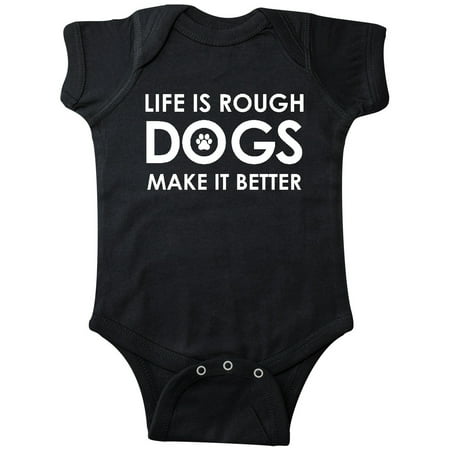 

Inktastic Life Is Rough Dogs 2 Gift Baby Boy or Baby Girl Bodysuit