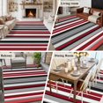 thumbnail image 6 of Red Grey Washable Living Room Rugs 5'x8', Black Stripe Abstract Geometric Vertical Stripes Low Pile Throw Large Area Rug Non-Slip Sturdy Edge Binding Carpet for Living Room Kitchen Office, 6 of 9