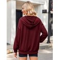 thumbnail image 4 of Weardear Women's Full Zip Up Lightweight Hoodies Oversize Thin Long Sleeve Casual Hooded Jackets with Pockets, 4 of 6