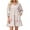 Pink, variant on Floral Print Loose Long Sleeved Women V-neck Ruffle Tassel Mini Dress