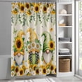 thumbnail image 6 of Spring Gnomes Shower Curtain Set, Waterproof Shower Curtains for Bathroom, Retro Botanical Flowers Leaves Butterfly Washable Fabric Cloth Bath Curtain for Bathtub Decoration with Hooks 54x78 Inches, 6 of 9