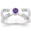 Sterling Silver Crossover Birthstone Class Ring