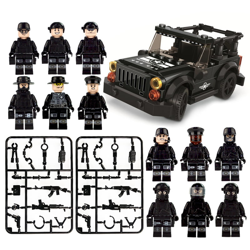 SWAT Special Forces Army Jeep Custom 12 Minifigures Set USA 