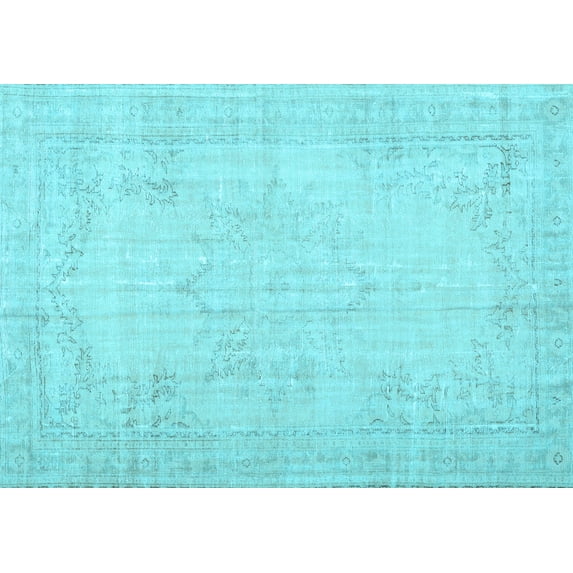 Ahgly Company Indoor Rectangle Persian Light Blue Traditional Area Rugs, 7' x 9'