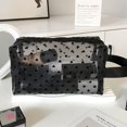 thumbnail image 1 of Bolsa de maquillaje de malla con forma de corazón para niñas, portátil, de gran capacidad, transpirable, para guardar pintalabios, 1 of 6