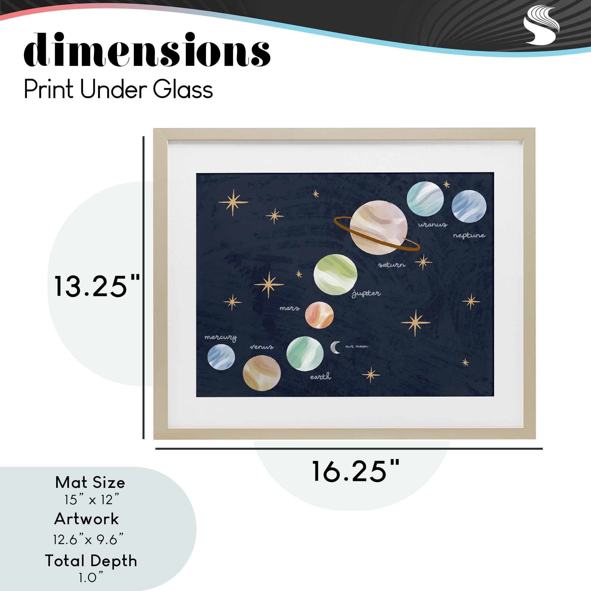 Stupell Industries Educational Space System Birch Framed Print Under Glass, design by Lil' Rue