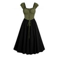 thumbnail image 1 of UKLSQMA Robe Gothique à Manches Courtes avec Laçage pour Femmes Grande Taille Style Gothique Unique, 1 of 3