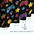 thumbnail image 6 of Multicolor Controllers Games Icons Black Pattern Shower Curtain 36"x72" ,Bathroom Decorative Shower Curtains Set with 12 Hooks,Modern Waterproof Washable Shower Curtain, 6 of 6