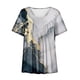 thumbnail image 4 of Blusas de Manga Corta para las Mujeres, Casual V-Cuello Impreso Suéter Plegado Blusa Hecha de Poliéster Cómodo para Primavera Otoño, Blusas para las Mujeres Casual, 4 of 4