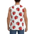 thumbnail image 4 of Uemuo Hand Drawn Strawberry Pattern Men's Sleeveless T-Shirt,Muscle Athletic Tank Top, Moisture-wicking Quick-dry Breathable Classic Tee Top for Gym Run Outdoor Sports-Medium, 4 of 8
