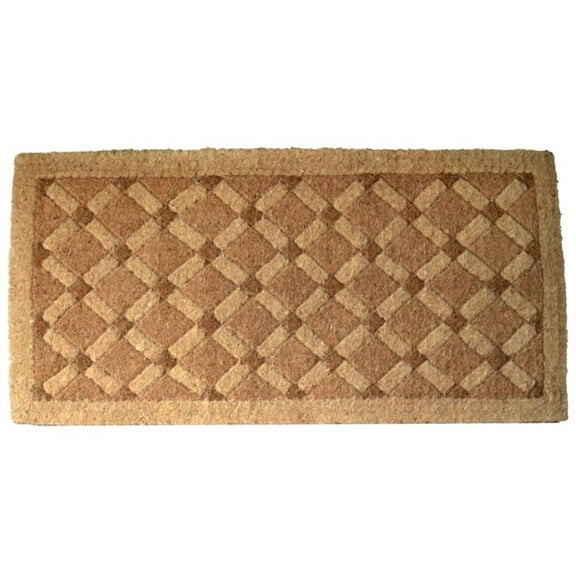 HomeRoots 573939 24 x 48 in. Brown Coir Outdoor Door Mat