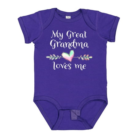 

Inktastic My Great Grandma Loves Me- Heart Great Grandchild Gift Baby Boy or Baby Girl Bodysuit