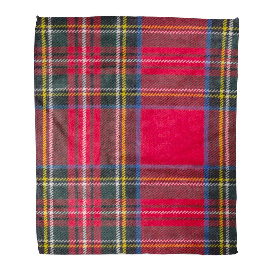 ASHLEIGH Flannel Throw Blanket Red Plaid Pattern Printing Tartan
