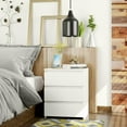 thumbnail image 5 of Modern White Nightstand With 3 Storage Drawers For Bedroom Living Room, Storage Cabinet 17.7*15*22In, 5 of 5