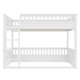 thumbnail image 3 of Bellemave Full over Full Bunk Bed, Pine Floor Bunk Beds with Inclined Ladder & Detachable Design, Space-Saving for Dorms & Small Rooms, White, 3 of 9