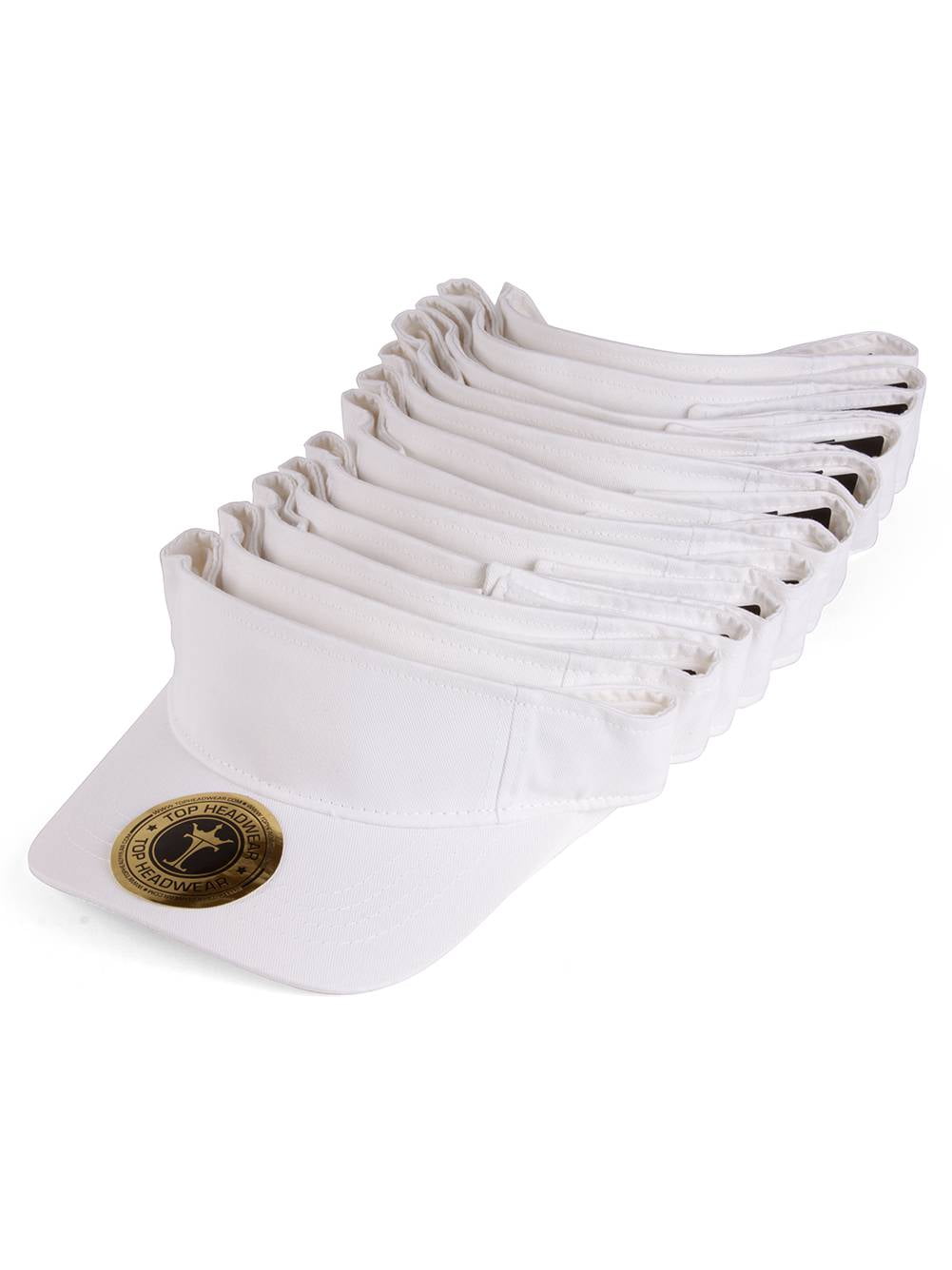 12 Pack Lot Dozen Bulk Visor, White 