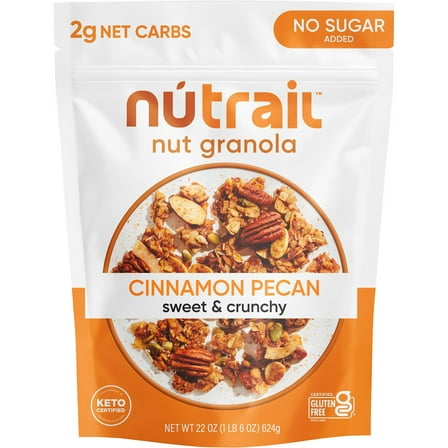 22 oz Granola Bag – Keto Low Carb Breakfast with Pecans, Coconut Chips & Cinnamon