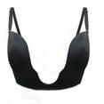 thumbnail image 2 of Fullness Deep Plunge V Shape Women's Push up Convertible V Bra, Size, 38D-Black, 2 of 8