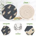 thumbnail image 4 of Yayeee 6 PCS Drink Coasters with Holder Set Woven Absorbent Round Tabletop Hot Pad, Rocket Pattern, 4 of 7